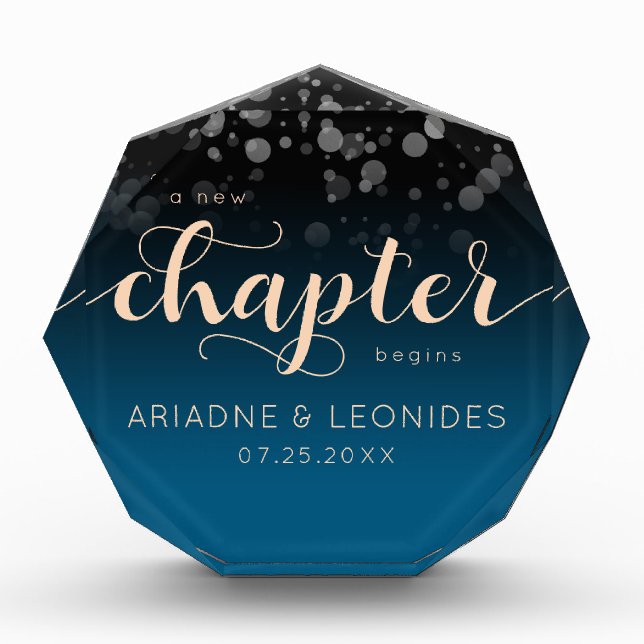 Bloc Photo Elégante Pêche Océanique Bleu Mariage Un Nouveau C (Devant)