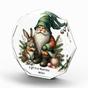 Bloc Photo Elf Gnome et lapin avec décorations