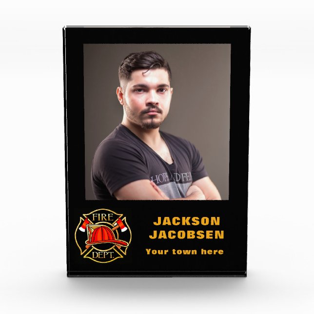 Bloc Photo Emblème du service d'incendie (Devant)