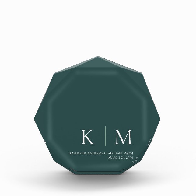 Bloc Photo Emerald Green-Monogram -Mariage Keepsaké- (Devant)