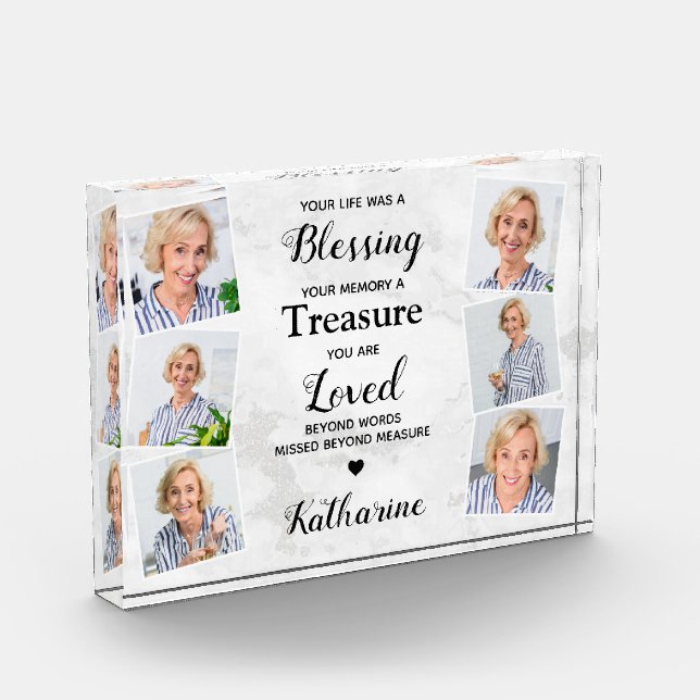 Bloc Photo En Mémoire d'amour Mémorial de Sympathie moderne e (Gauche)