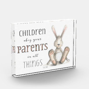 Bloc Photo Enfants Obéissez à vos parents-Col 3:20