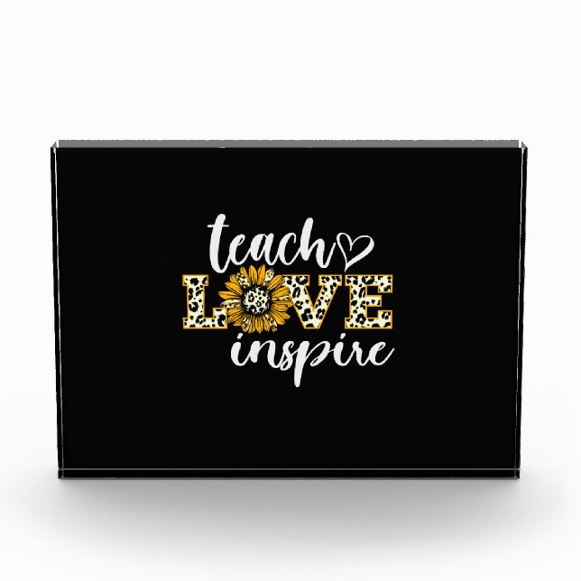Bloc Photo Enseignant Cadeau Enseigner Amour Inspirer Leopard (Devant)