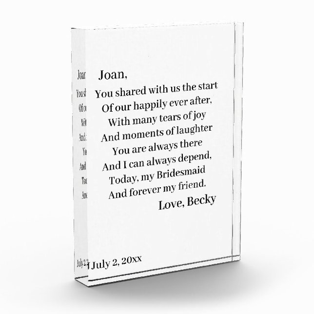 Bloc Photo Épouse personnalisée (Gauche)