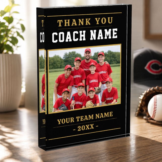 Bloc Photo Équipe de baseball moderne Merci Coach (Créateur téléchargé)