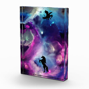 Bloc Photo Espace Imaginaire Nebula Unicorn Dragon bleu rose