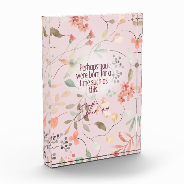 Bloc Photo Esther 4:14 Bible chrétienne Verse Art (Gauche)