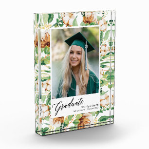 Bloc Photo Eucalyptus Floral Verdure Script Graduation