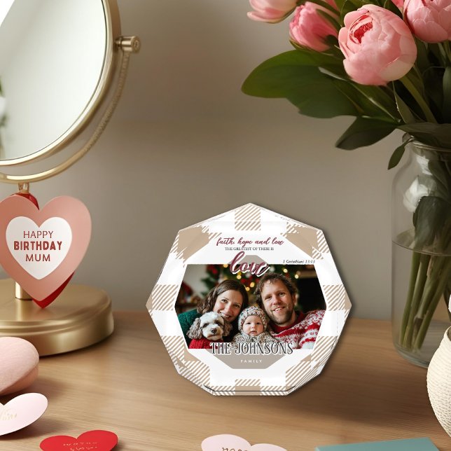 Bloc Photo Faith Hope Love Modern Beige Family (Créateur téléchargé)