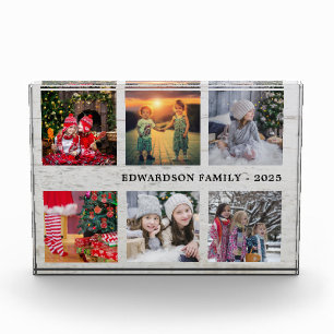 Bloc Photo Famille de bois rustique photo collage nom de fami