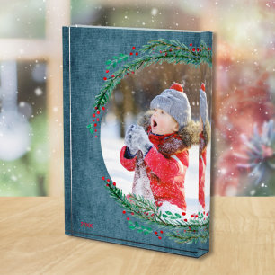 Bloc Photo Famille de la couronne de pin de Noël