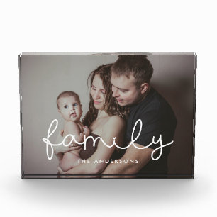 Bloc Photo Famille de script blanc mignon