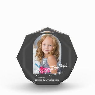 Bloc Photo Félicitations Gris Moderne JK Grad Faire-part
