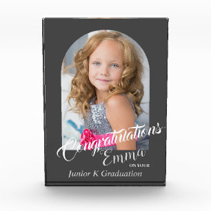 Bloc Photo Félicitations Gris Moderne JK Grad Faire-part