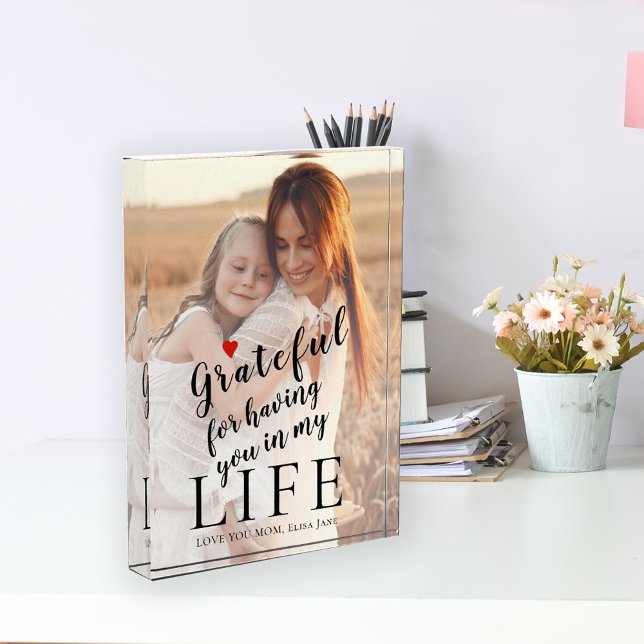 Bloc Photo Fête des mères photo personnalisée et citation de  (Créateur téléchargé)