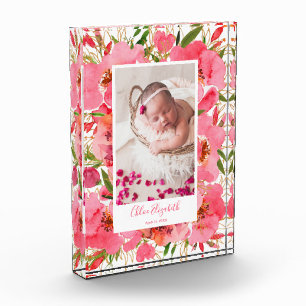 Bloc Photo Fille de nouveau-né Floral Custom