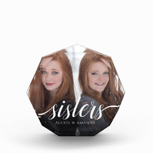 Bloc Photo Filles personnalisées Soeurs Écriture manuscrite d