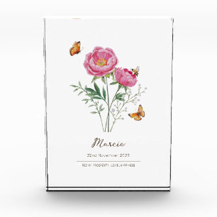 Bloc Photo Fleur de naissance Pivoine