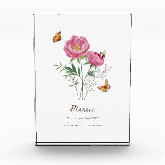 Bloc Photo Fleur de naissance Pivoine