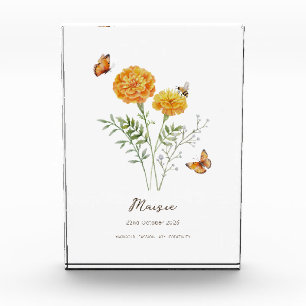 Bloc Photo Fleur du mois de naissance Marigold
