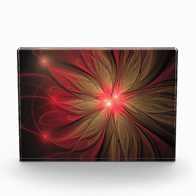 Bloc Photo Fleur fractale de fansy rouge (Devant)