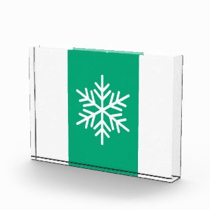 Bloc Photo Flocon de neige nordique Vertical Vert Bleu Bleu B