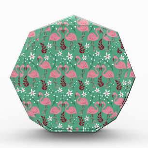 Bloc Photo Floral flamingo sans couture motif rose vert