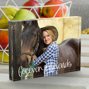 Bloc Photo Forever Friends Cute Love Heart Typographie