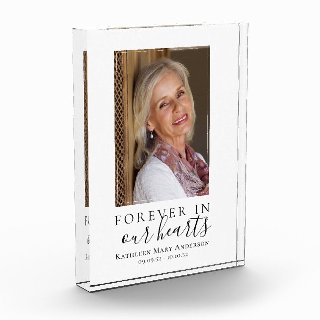 Bloc Photo Forever in Our Hearts Photo Sympathy Memorial (Gauche)