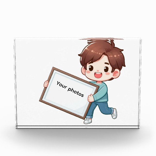 Bloc Photo Fotoframe Design mit Jungen - Heb deinen Moment ho (Devant)