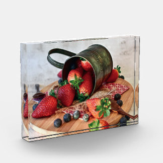 Bloc Photo Fraises Blueberries Fruits et sucreries