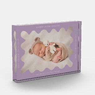 Bloc Photo Frame violet ondulée Quirky Frame Nouveau-né Keeps