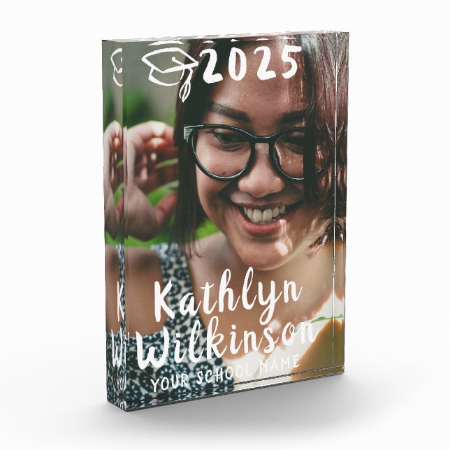 Bloc Photo Fun Décontracté Script Graduation simple (Gauche)