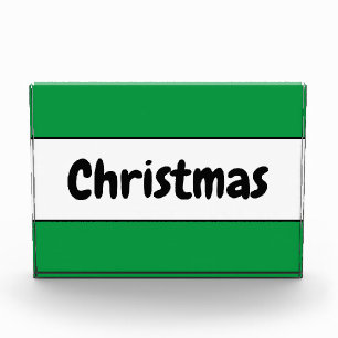 Bloc Photo Fun Retro CHRISTMAS Festif Vert Blancs Grandes