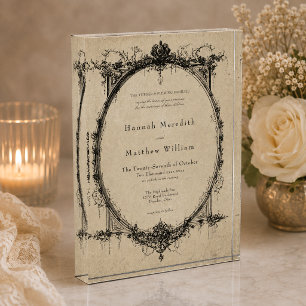 Bloc Photo Garde de mariage noir gothique vintage toile tan
