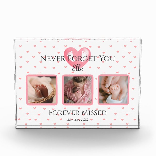Bloc Photo Garde photo personnalisée Baby Girl Memorial (Devant)
