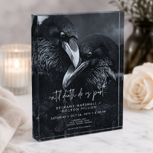 Bloc Photo Gardien de mariage gothique noir et blanc corbeau