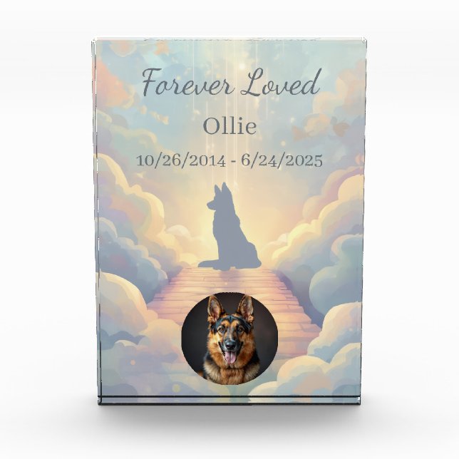 Bloc Photo German Shepherd Rainbow Bridge Acrylic Photo Block (Devant)
