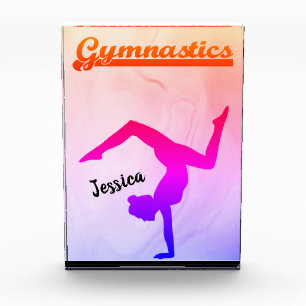 Bloc Photo Girls Gymnastique Rainbow Swirl Personnalisé