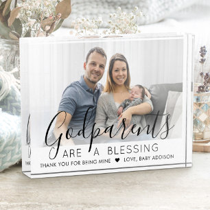 Bloc Photo Godparents Merci Baptême ou le baptême moderne