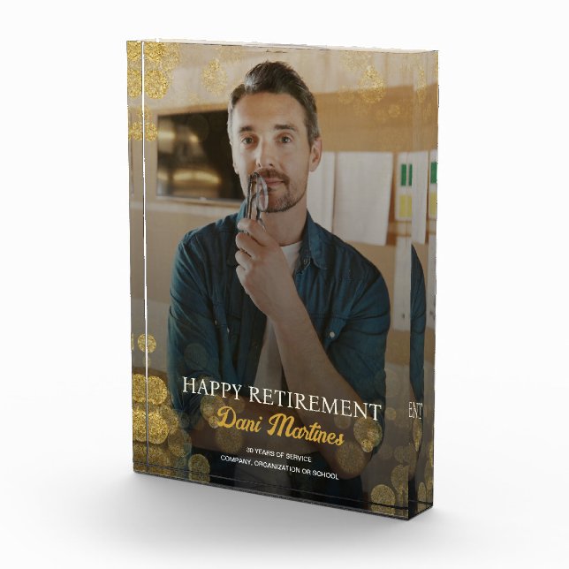 Bloc Photo Gold Confetti Bon cadeau de retraite (Droite)