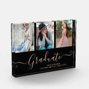 Bloc Photo Graduate Collage Graduation Black Gold Photo Block