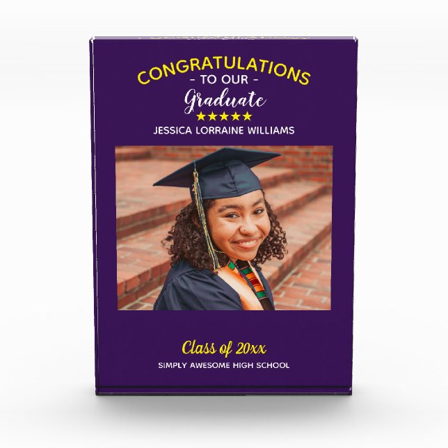 Bloc Photo Graduation Custom Photo Félicitations Diplômé (Devant)