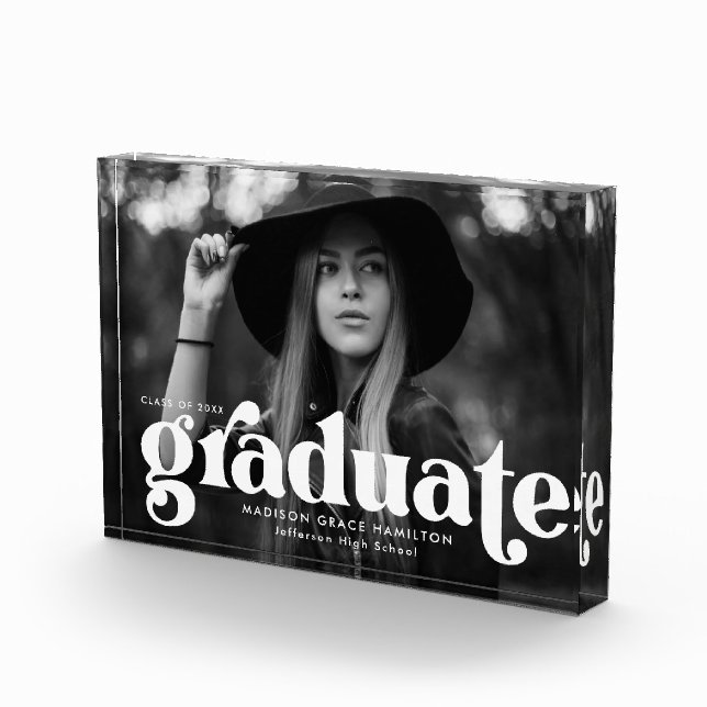 Bloc Photo Graduation en typographie blanche (Droite)
