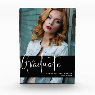 Bloc Photo Graduation Faire-part Photo Script Moderne Simple