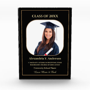 Bloc Photo Graduation School Gold Modern Award sur mesure