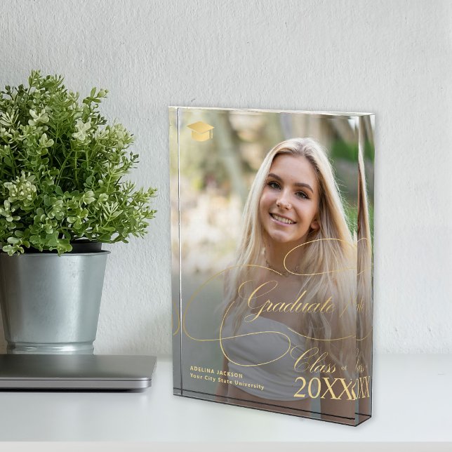 Bloc Photo Gradué élégant minimaliste or calligraphie (Créateur téléchargé)