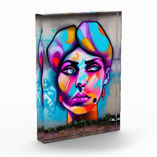 Bloc Photo Graffiti coloré Belle Femme