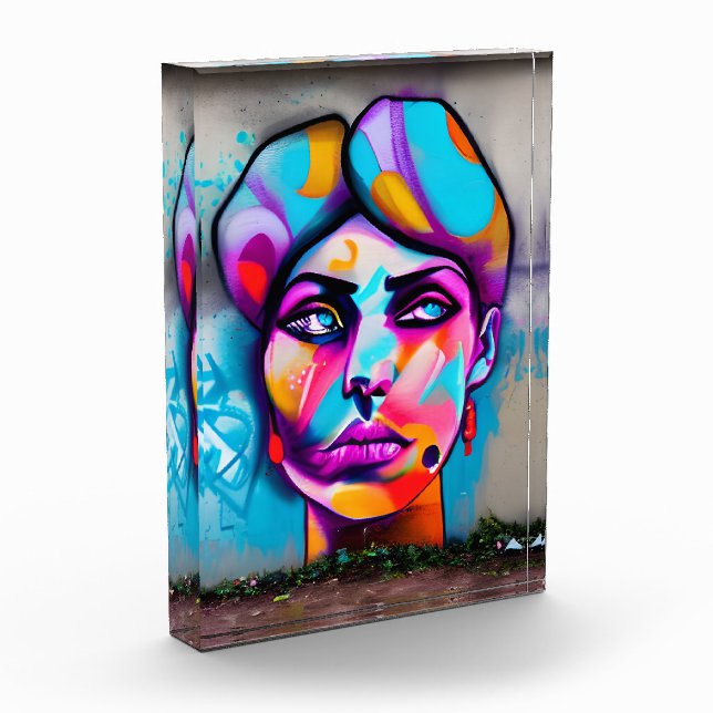 Bloc Photo Graffiti coloré | Belle Femme (Gauche)