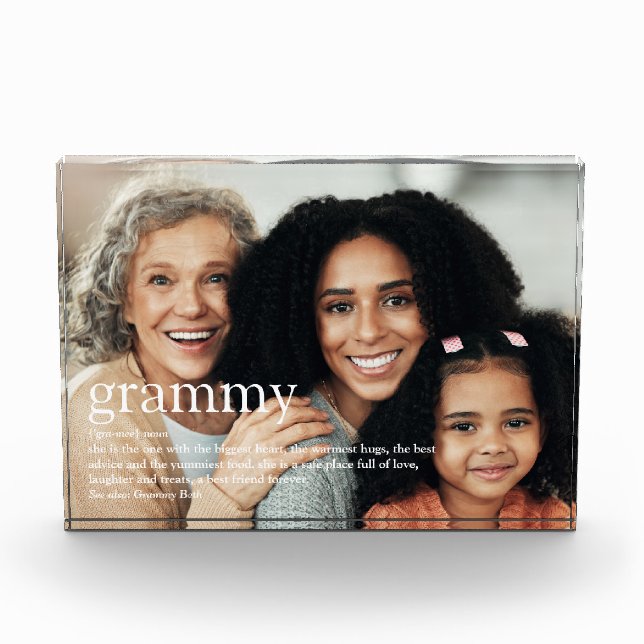 Bloc Photo Grammy Modern Fun Devis Définition Grandma Cadeau (Devant)